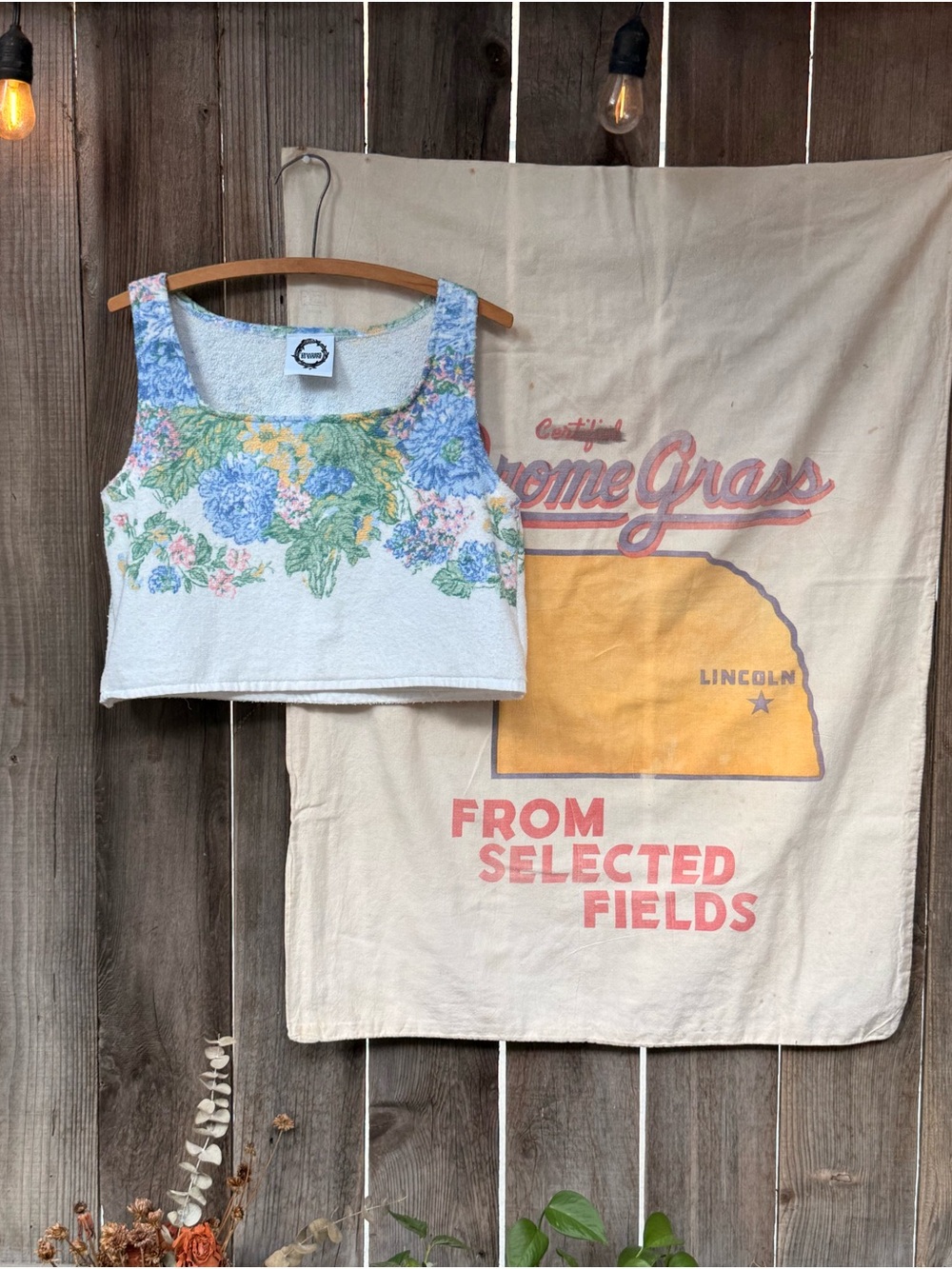 Handmade Floral towel Crop Tank Top -